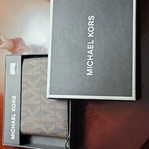 Michael Kors slim bill fold brown/black jet set mens